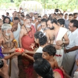 The Jagadgurus visiting the Malliyoor Mahaganapati temple, in Malliyoor, Kottayam District