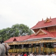 The Jagadgurus visiting the Malliyoor Mahaganapati temple, in Malliyoor, Kottayam District