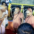 Enroute to Erode, Sri Mahasannidhanam and Sri Sannidhanam graced the Sringeri Shankara Math premises in Bhavani, and inaugurated the “Jagadguru Sri Sri Bharati Tirtha Mahaswamigal Pravachana Mandiram" in Bhavani