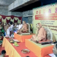 Enroute to Erode, Sri Mahasannidhanam and Sri Sannidhanam graced the Sringeri Shankara Math premises in Bhavani, and inaugurated the “Jagadguru Sri Sri Bharati Tirtha Mahaswamigal Pravachana Mandiram" in Bhavani