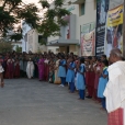 In the evening, devotees led Sri Sannidhanam seated on a specially decorated vehicle in a procession around the streets of Gobichettipalayam.
