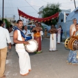 In the evening, devotees led Sri Sannidhanam seated on a specially decorated vehicle in a procession around the streets of Gobichettipalayam.