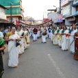 Jagadgurus receiving a traditional welcome in Kalady