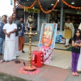 Jagadgurus receiving a traditional welcome in Kalady