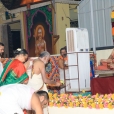 Dhuli Pada Puja being performed by Professor A Subramonia Iyer, the Hon. Manager of the Sringeri Shankara Math in Kalady