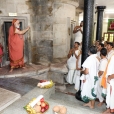 Jagadgurus giving Darshan after the special Puja to Goddess Sharadambal