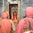 Jagadgurus visiting the Durga Parameshwari temple in Malla