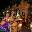 In the evening of May 4, 2017, Sri Mahasannidhanam and Sri Sannidhanam arrived to a rousing reception by devotees at Karur in front of the Rajagopuram of Sri Pashupateeshwarar temple. Sri Sannidhanam was led in a procession.