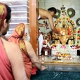 On May 5, the Jagadgurus first had Darshan of Goddess Rajarajeshwari at the Sringeri Shankara Math in Karur