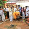 The Jagadgurus visiting Kote Shree Veera Anjaneya temple in Kumbale
