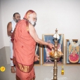 Sri Mahasannidham gracing the newly opened Sri Vidya Bharati Veda Pathashala Bhavanam