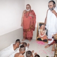 Sri Mahasannidham gracing the newly opened Sri Vidya Bharati Veda Pathashala Bhavanam
