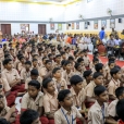 Sri Sannidhanam then proceeded towards the Setupati Higher Secondary School and blessed the devotees, students and faculty with an Anugraha Bhashanam