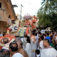 Sri Sannidhanam was led in a grand procession from the Satsangam to the Sringeri Shankara Math