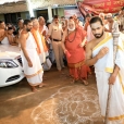 Arriving in the Agrahara of Mahadanapuram on May 8, 2017, the Jagadgurus were received respectfully by the residents and led along the main Agrahara having at its two ends, a temple for Lord Shiva and a temple for Lord Vishnu