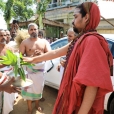 Poorna Kumbha Swagatam to Sri Sannidhanam at the temple of Sri Simhapureeshwarar temple in Karupattur