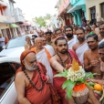 Jagadgurus being welcomed at the Aashraamama Agrahara