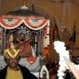 Sri Sannidhanam was led in a silver ratha to Abhinava Shankaralaya