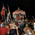 Sri Sannidhanam was led in a silver ratha to Abhinava Shankaralaya