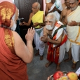 The Jagadgurus then graced the premises of the Satsangha Bhavanam named Narasimha Sadanam, for which Sri Mahasannidhanam had laid the foundation during the 2012 Vijaya Yatra