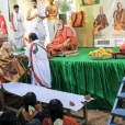 The Jagadgurus then graced the premises of the Satsangha Bhavanam named Narasimha Sadanam, for which Sri Mahasannidhanam had laid the foundation during the 2012 Vijaya Yatra