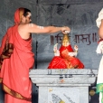 Sri Sannidhanam performing the Kumbhabhisheka ceremonies for Sri Sharadamba