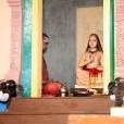 Sri Sannidhanam performing the Kumbhabhisheka at the shrine of Sri Adi Shankaracharya at the Sringeri Shankara Math in Palamadai