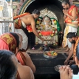 The Jagadgurus had Darshan of Sri Ananda Vinayakar and offered a Vastram