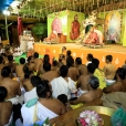 Swami Omkarananda performing the Dhuli Pada Puja