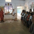 Enroute to Vathirairuppu, Sri Mahasannidhanam and Sri Sannidhanam graced the NA Ramachandra Raja Gurukulam School in Rajapalayam and blessed the management, teachers and children