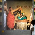 Sri Mahasannidhanam performing the Prathishta Kumbhabhisheka of Goddess Sharadamba