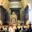 Sri Sannidhanam performing the Sharada Chandramoulishwara Puja in the centuries old royal hall, Sri Ramalinga Vilasam