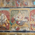 The walls of the Ramalinga Vilasam hall are adorned with frescoes depicting various events described in the Puranas and the lilas of the Lord