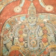 The walls of the Ramalinga Vilasam hall are adorned with frescoes depicting various events described in the Puranas and the lilas of the Lord