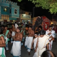 Sri Sannidhanam being led in a grand procession through the Agrahara of Rameswaram that surrounds the Ramanathaswamy temple