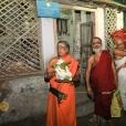 Sri Sannidhanam being led in a grand procession through the Agrahara of Rameswaram that surrounds the Ramanathaswamy temple
