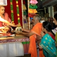 Sri Sannidhanam being led in a grand procession through the Agrahara of Rameswaram that surrounds the Ramanathaswamy temple