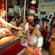 Sri Sannidhanam being led in a grand procession through the Agrahara of Rameswaram that surrounds the Ramanathaswamy temple