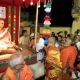 Sri Sannidhanam being led in a grand procession through the Agrahara of Rameswaram that surrounds the Ramanathaswamy temple