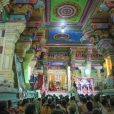 Sri Sannidhanam performing  the Sharada Chandramoulishwara Puja at the end of the long and beautiful Southern corridor of the third Praakaara of the Sri Ramanathaswamy  Temple