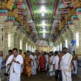 Sri Sannidhanam returning after performing the Sharada Chandramoulishwara Puja