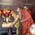 Sri Mahasannidhanam performing the Prathishta Kumbhabhisheka of Sri Adi Shankaracharya