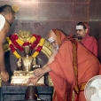 Sri Mahasannidhanam performing the Prathishta Kumbhabhisheka of Sri Adi Shankaracharya
