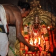The Jagadgurus being received at the Vishwanatha Swamy temple