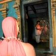 Sri Sannidhanam having Darshan at the Rajarajeshwari temple in the premises of the Sivagangai Samsthanam
