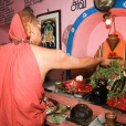 Sri Sannidhanam in Manamadurai, having Darshan at the Sringeri Shankara Math