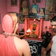 Sri Sannidhanam in Manamadurai, having Darshan at the Sringeri Shankara Math