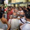 The Jagadgurus were received with Poornakumbha Swagata at the entrance of Sri Shankara Gurukalam - Acharya Vidya Peetham in the Sringeri Shankara Math complex