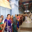 The Jagadgurus were received with Poornakumbha Swagata at the entrance of Sri Shankara Gurukalam - Acharya Vidya Peetham in the Sringeri Shankara Math complex