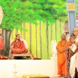 After Veda Ghosha and prayer, Swami Omkarananda read out and submitted the Swagata Patrika in Sanskrit